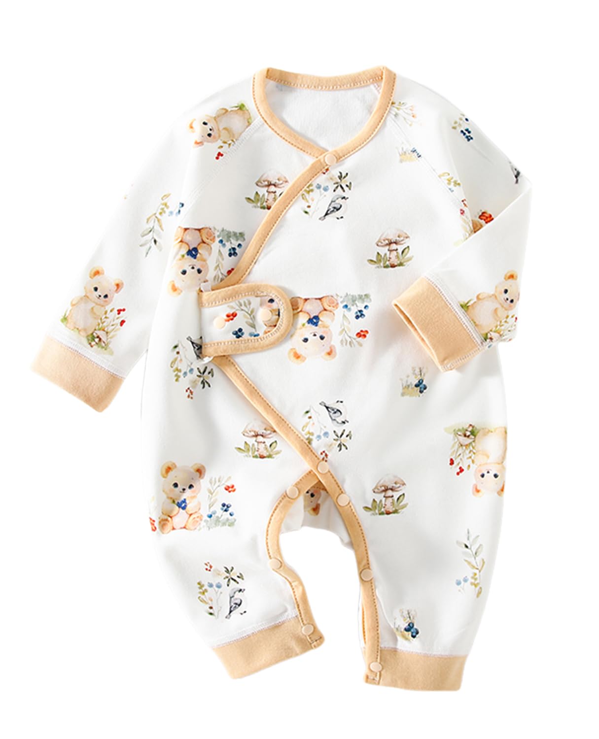 

Новорожденный Длинный Милый Животный Открытый Передний Размер Мягкий Хороший Для Весны и Больницы Детский Подарок и [Hapipana] Нижнее Белье, Одежда, Комбинезон, Рукав,