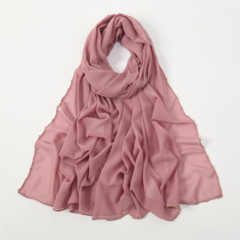 Muslim Chiffon Hijab Scarf Solid Color Squane Head Wrap For Women Hijabs Scarves Jersey Hijabs Islamic Turban Headband Shawl