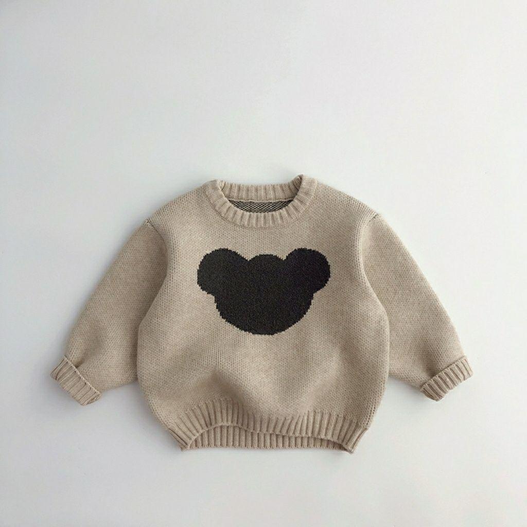 Children's Sweaters Autumn And Winter Korean Version Of The Men's And Women's Baosen Personality Stitching Round Neck Knitted Pullover Loose