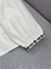 Elegant Ethnic Floral Embroidered Puff Sleeve Shirt for Women