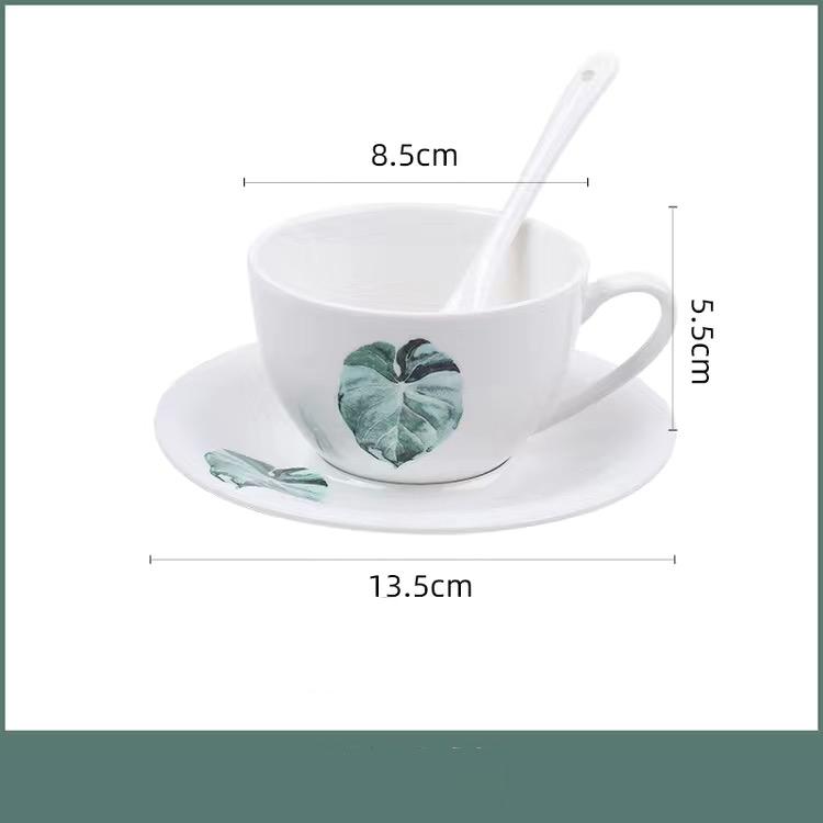 Купить Простая кофейная чашка с цветком в скандинавском стиле и тарелка ...