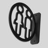 2D Flat Acrylic Bathroom Sign Detachable Double-Sided Washroom Door Sign Easy To Install Minimalist Restroom Guide