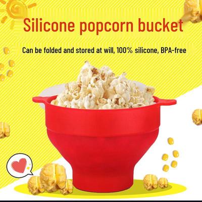 Vikbar Mikrovågsugnsskål för Popcorn i Silikon med Handtag – Värmebeständig & DIY-vänlig