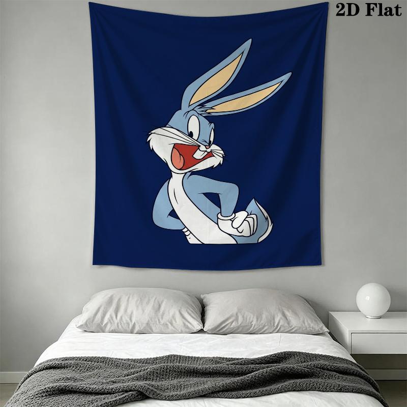 Bugs Bunny Wall Tapestry Aesthetic Wall Hanging Printed Fabric Blanket Decorative Tapestries for Bedroom Living Room Home Decor