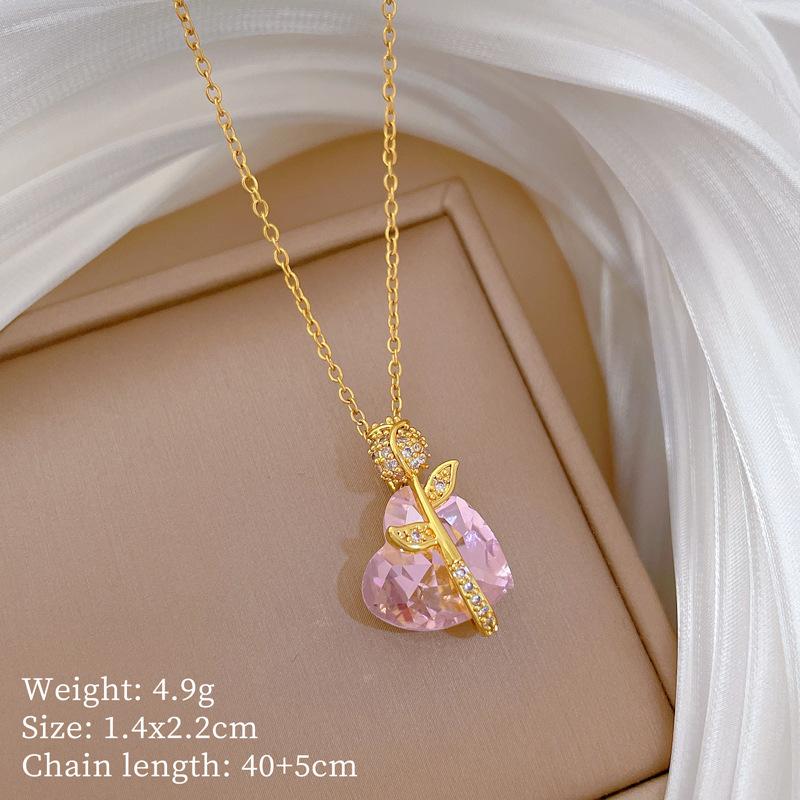 Multi-Element Style Copper Micro-Inlaid Necklace Combination Female Real Gold Electroplated Exquisite Collarbone Chain