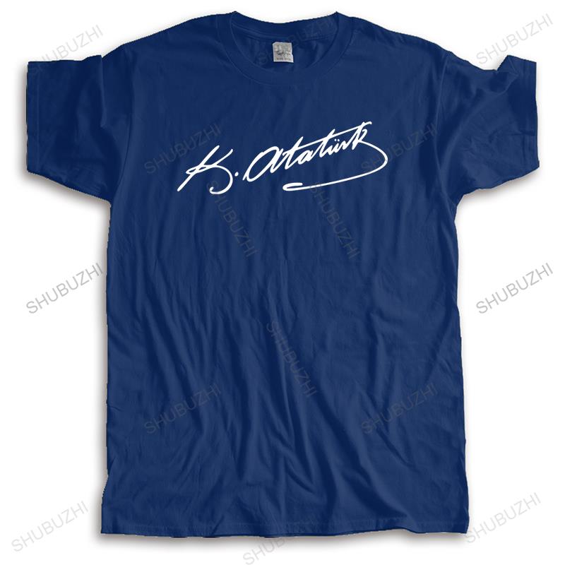New T Shirt Black Funny Tops for Men Tshirt Ataturk T Shirt Ataturk Signature Unisex Printing Loose T-shirt Teenagers Cool Tops