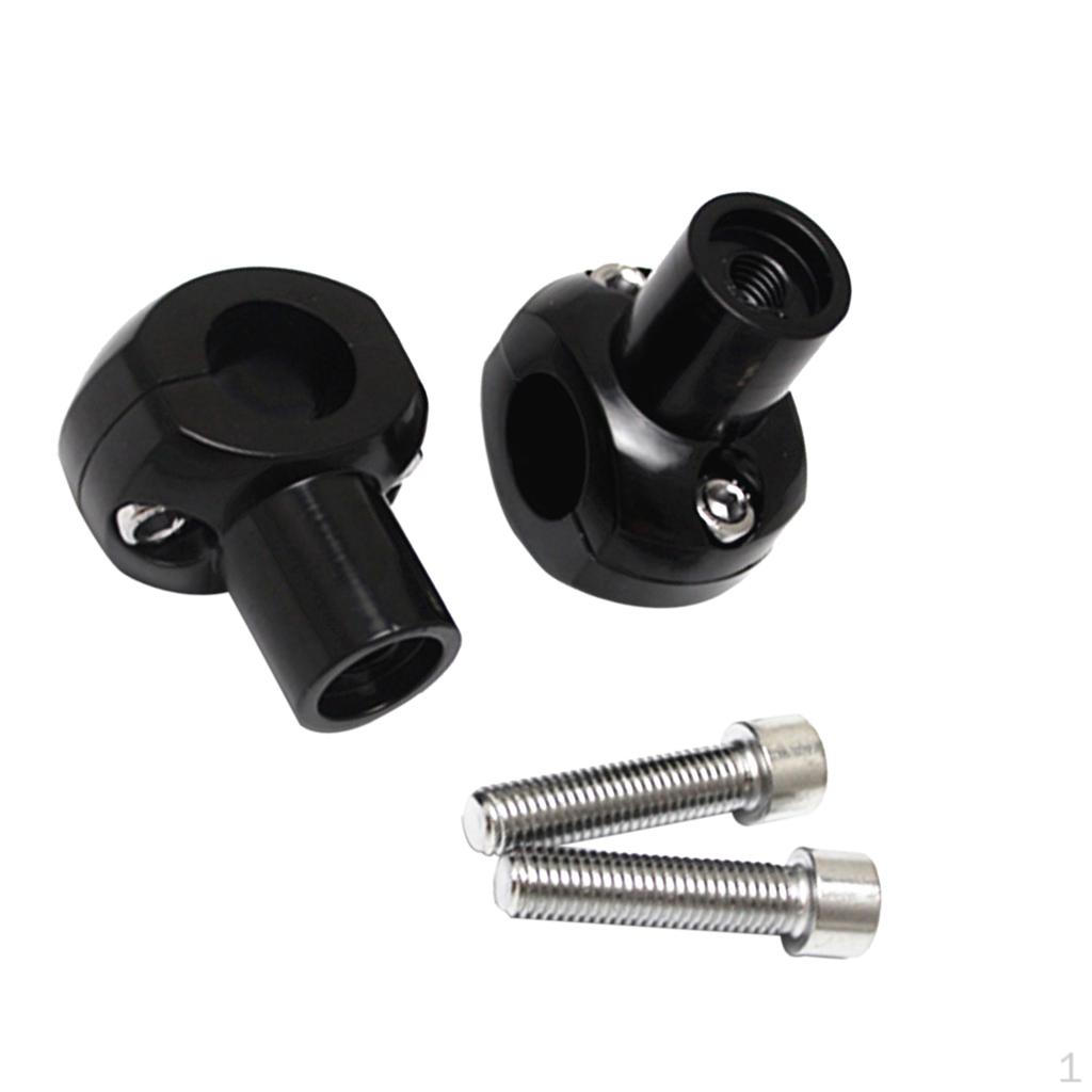 

1 Pair Aluminum HandleBar Riser Mount Clamps for 22mm Bike Black