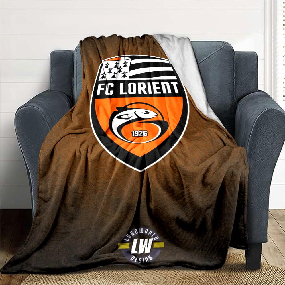 FC Lorient Print Flannel Blanket High Quality Warm Comfortable Cover for All Seasons Perfect for Gifts Home Decor