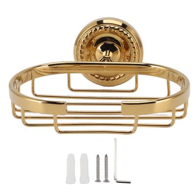 Wandmontierter Seifenhalter aus Metall, antik, für Badezimmer, Seifenkorb, Geschirrhalter, goldener Twist