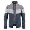 Autumn and Winter Men's Casual Cardigan Sweater Jacket, Men's Color Matching Knitted Sweater