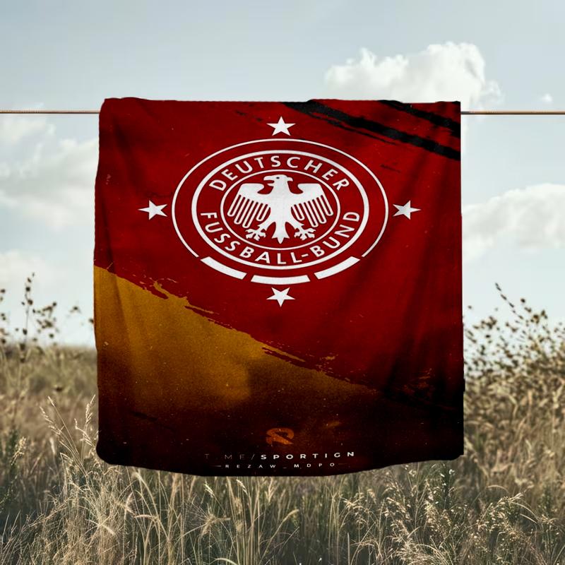 1PC German Football Emblem Printed Soft Flannel Blanket Throw for Adult Bedroom Living Room Sofa Camping Travel Fan gifts Christmas Gifts