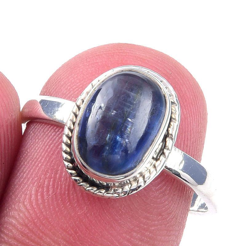 

Natural Kyanite Gemstone Handmade 925 Solid Sterling Silver Ring Size 8 z0k68