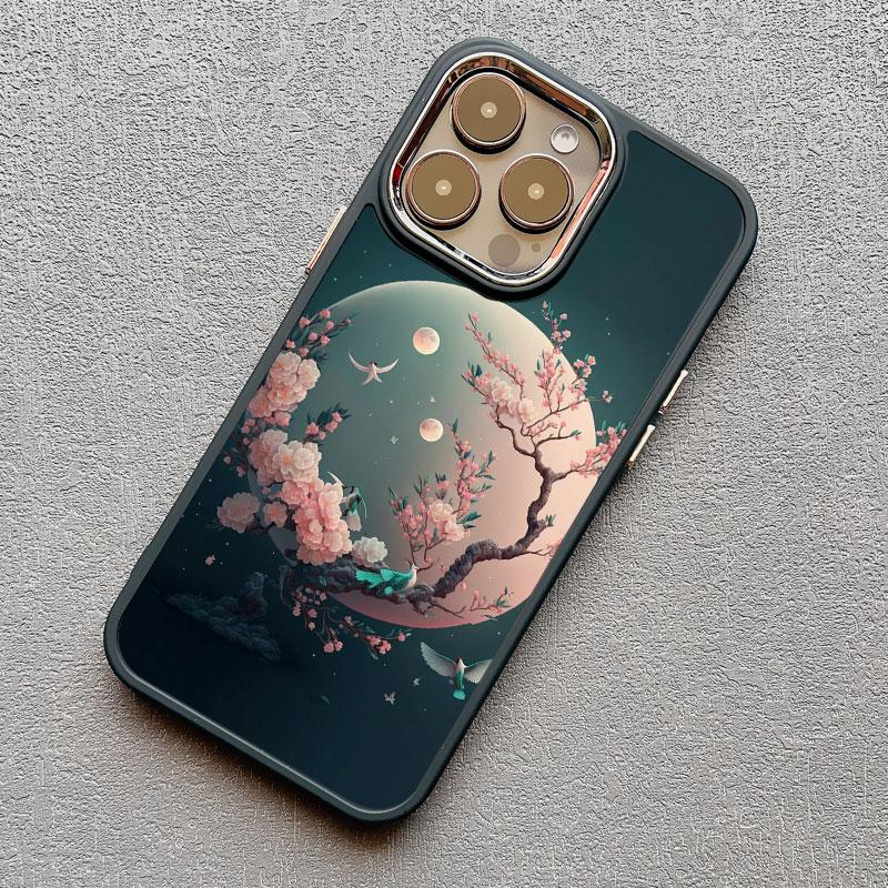 Luxury Moon On The Branch Soft Silicone Phone Cases For iphone 16 13 12 11 Pro Max 15 14 Pro Max Plus XR X XS 7 8 plus SE2 Cover