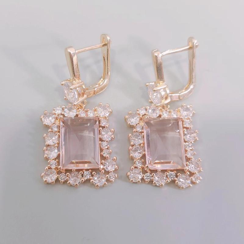 Luxuriöse Große Ohrringe für Frauen 2023 Neue Mode Geometrische Zirkon Tropfen Ohrring Gold Farbe Hochzeit Engagement Schmuck Zubehör