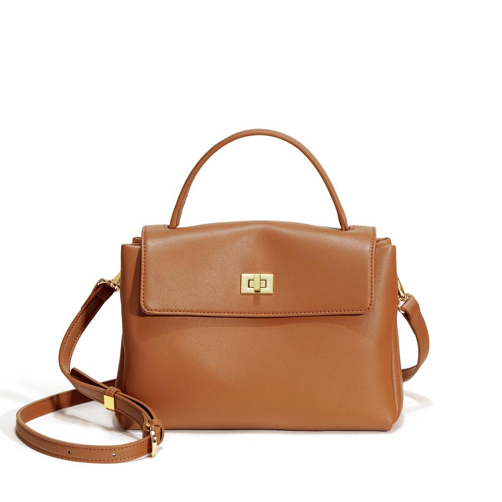 2025 New Leather Design Niche Messenger Women's Fashion Versatile Mailman Bag Medium Shoulder Bag Retro Small Square Bag