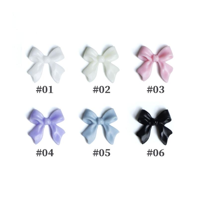 30pcs Resin Bowknots Nail Art Decorations 3D Bows Ornaments Charms Jewelry DIY UV Gel Design Cute Manicure Accessories