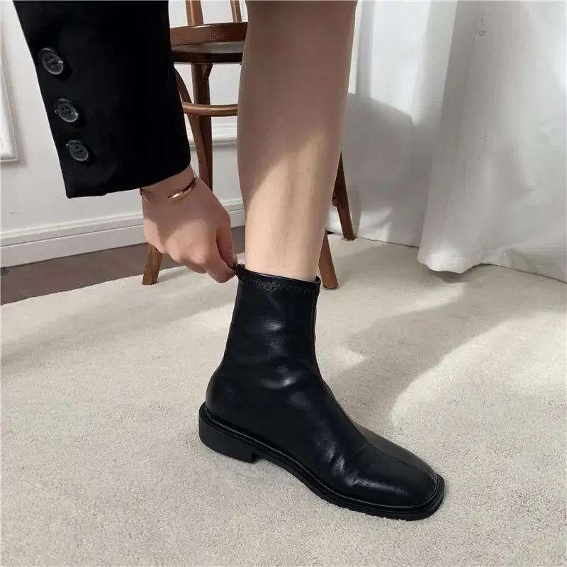 

Женские короткие туфли элегантные на среднем каблуке женские ботильоны осень новинка в ботильоны зима 2024 тренд ПУ мода весна распродажа 40