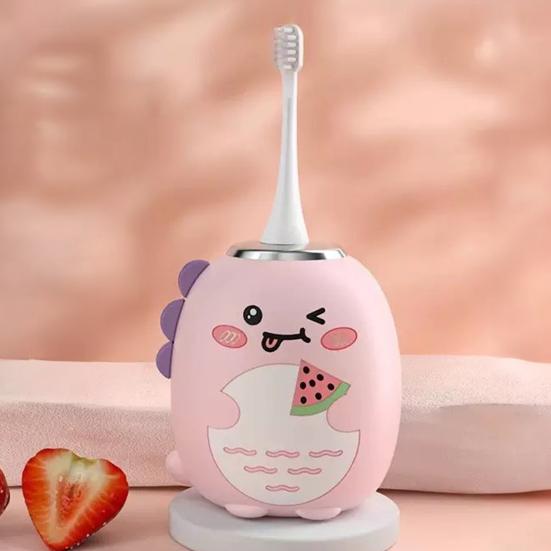 Kids U-Shaped Ultrasonic Electric Toothbrush IPX7 Waterproof Automatic Cartoon Dinosaur Toddlers Boys Girls Rechargeable Toothbrush