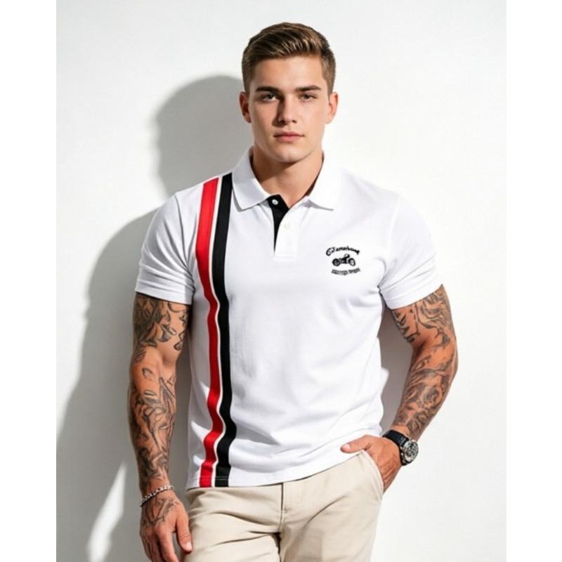 Men Short Sleeve Polo Shirt Summer Cotton Business Casual Brand Embroidery POLO Top Plus Size