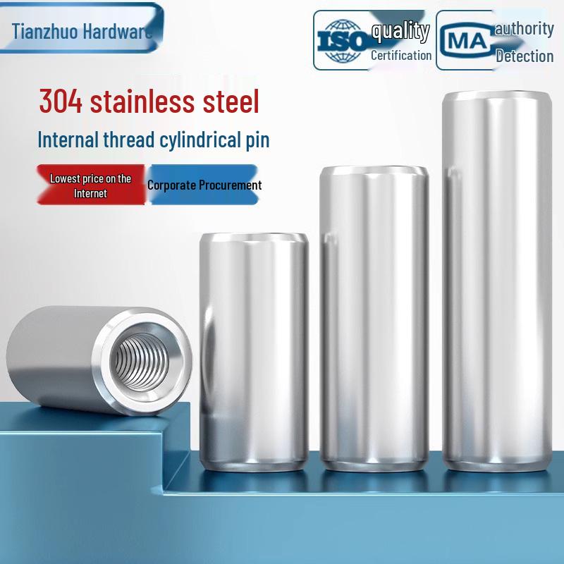 Pin Cilindric din Oțel Inoxidabil 304 cu Filet Interior M4/M6/M8 și Orificiu - Coloană de Suport și Ghidare