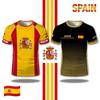 Spain Flag Graphic Football Jersey, Quick-Drying Breathable T-shirt, Men Women Sports Training Tee, Casual Geometric Print Summer Tops