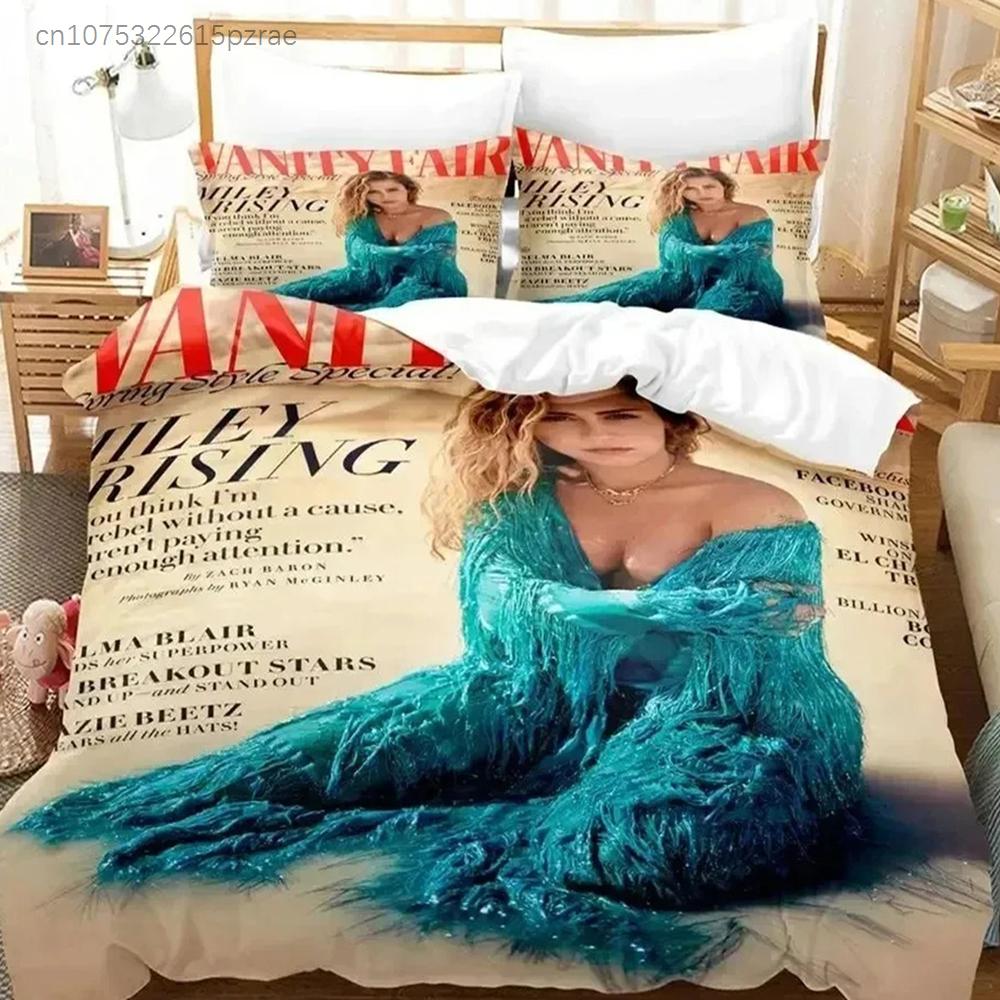 3D Print Miley Cyrus Singer Bedding Set Bedroom Soft Modern Bedspreads Comefortable Kids Duvet Cover Quilt Cover And Pillowcase