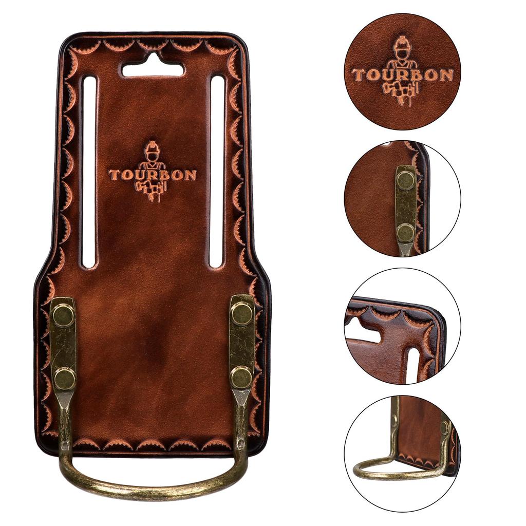 TOURBON Leather Tool Holder for Nail and Belts Hammers, Hatchets, Pullers,