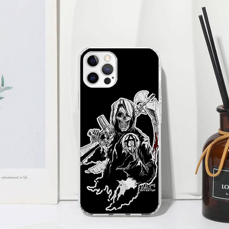 Sons Of Anarchy Black Phone Case For Iphone 17 Air 16 15 Plus 16E 14 Pro Max 13 Mini 12 11 7 8 SE Fundas Soft Back Cover 17 Air
