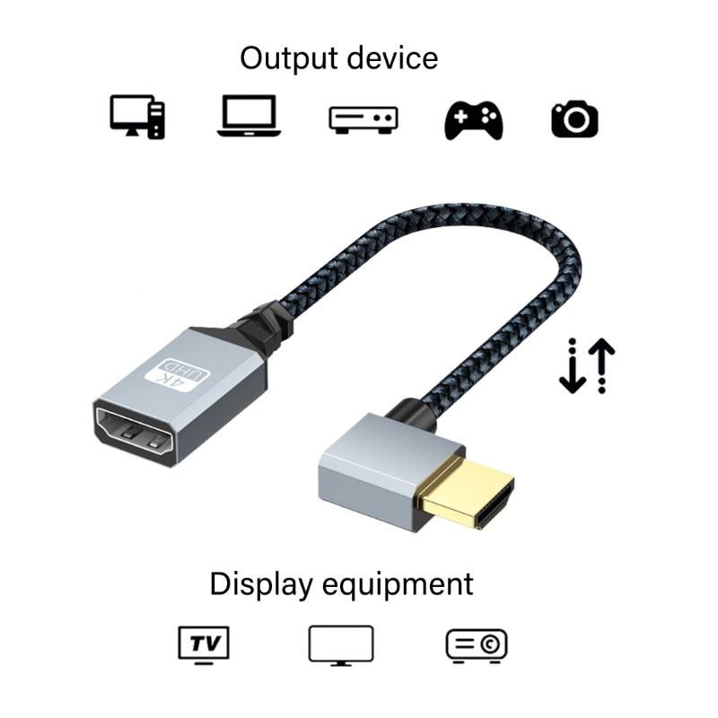 Quality Short HDTV Male to Female Cable, 4K Compatible HDTV Extender Highly Speed Data Cable for Home Theater Setups