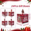 24-Pack Paper Christmas Gift Treat Box 3D Party Snack Box New Xmas Dessert Box  for Xmas Event