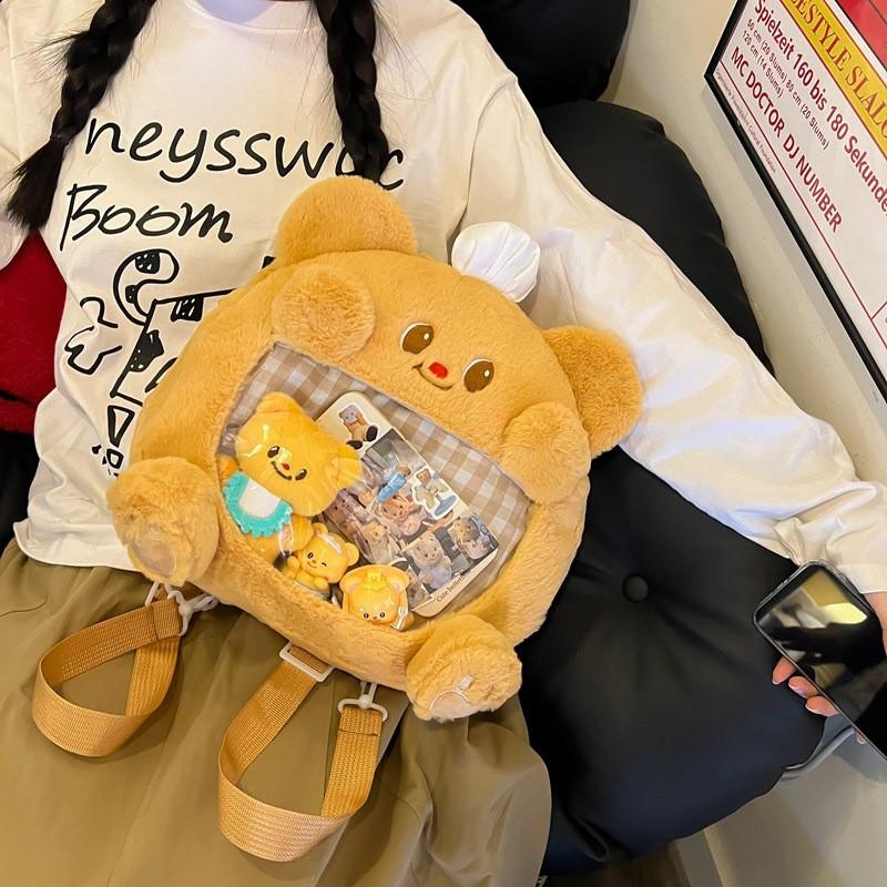 Butter Bear Itabag Shoulder Bag Plush Backpack With Adjustable Straps Shoulder