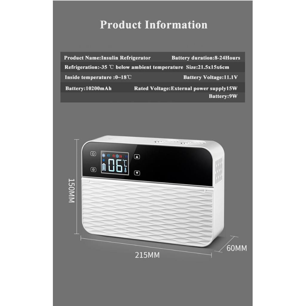 

260 ML 10200mAh Insulin Serum Interferon Mini-Fridge Cooler Small Portable Insulin Refrigerator