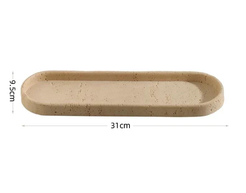 Natürlicher Marmor Kalkstein Zahnbürstenhalter Gelbes Loch Design Seifenspender Badezimmer Tablett Heimdeko Zubehör