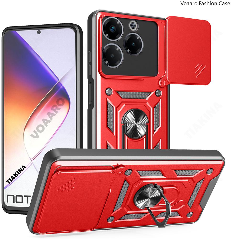 Slide Lens Funda for Infinix Note 40X 5G Case for Infinix Smart 8 Plus Hot 40i 40 Pro 4G Armor Case Magnetic Ring Stand Cover