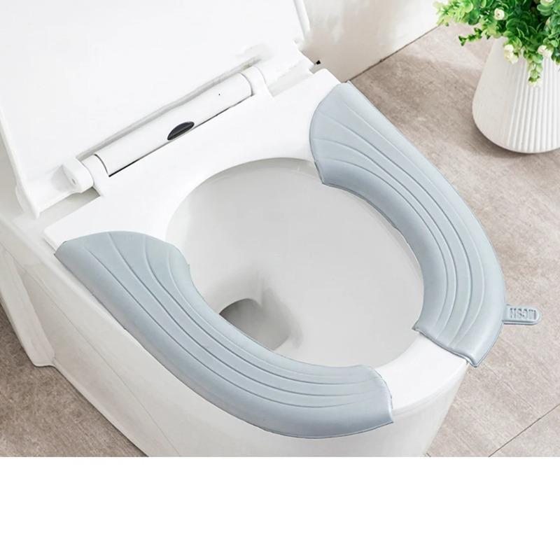 1Pc/set Waterproof Toilet Seat Cover Closestool Mat Washable Bathroom Accessories Pure Color Soft Toilet Seat Cushion Universal