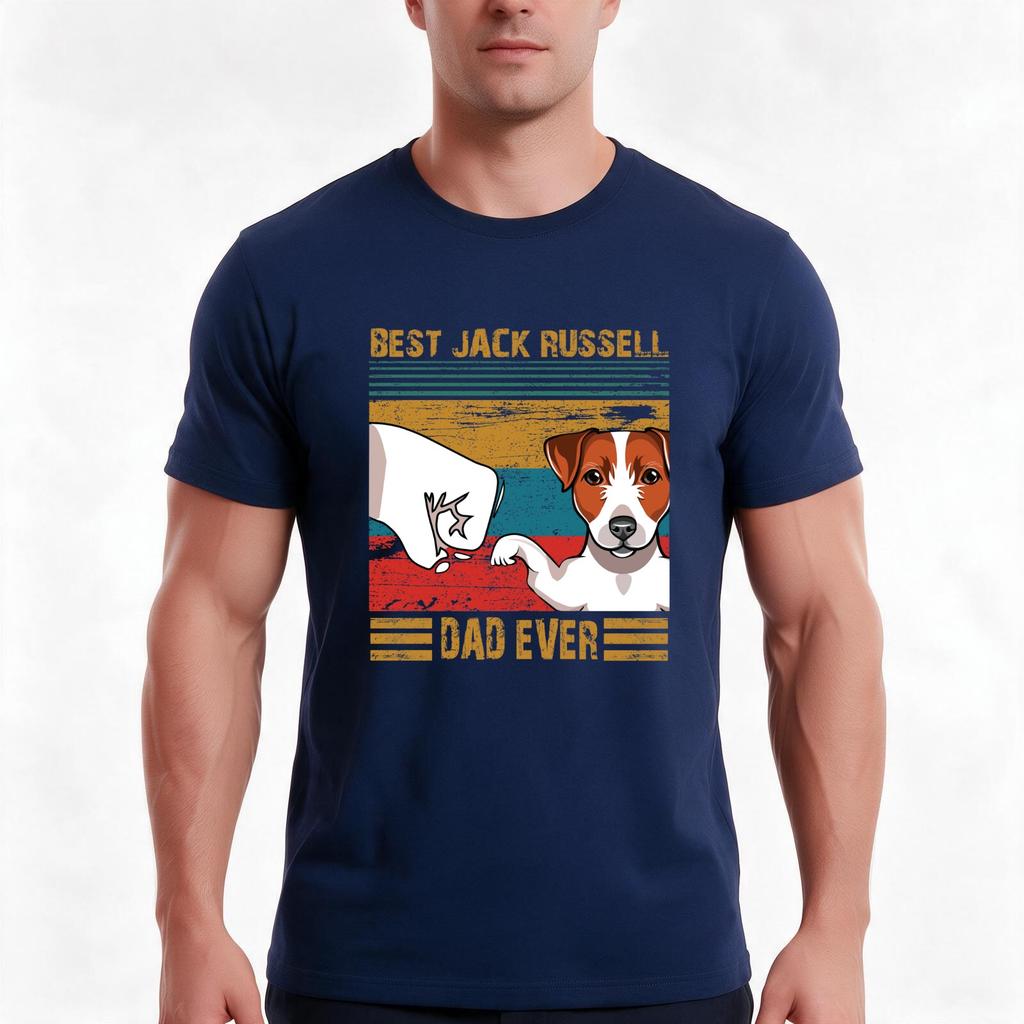 Bestjack Russell Dad Ever Tshirt Summer Casual Cotton Tee Oversized Streetwear Tops Vintage Graphic Print Unisex Unisex Unisex