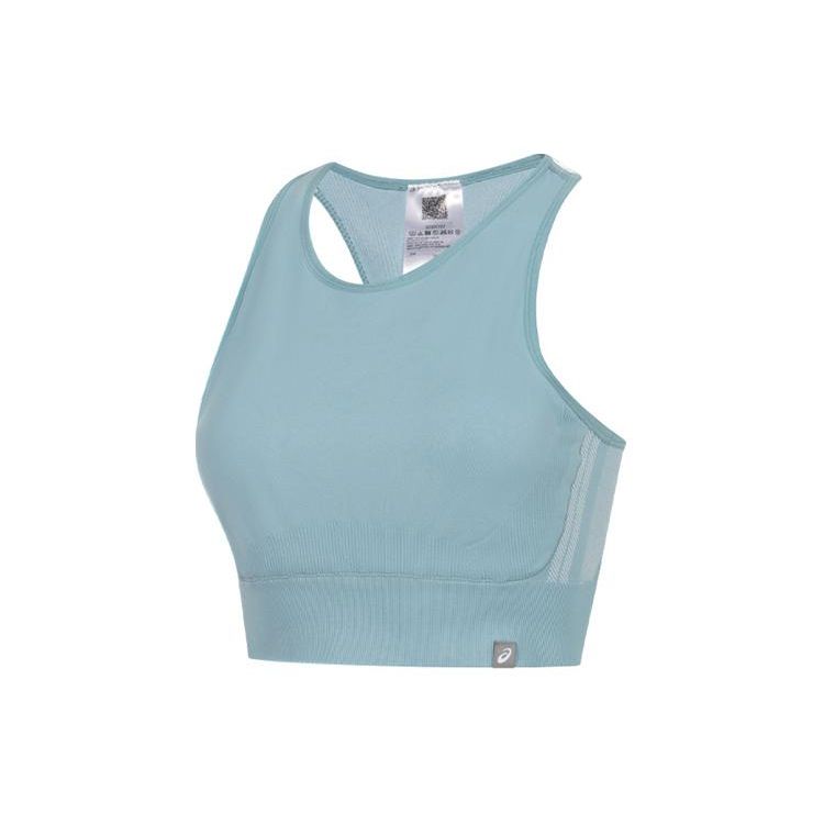 Asics Solid Color Sleeveless Round Neck Sports Vest Women tops Blue 2032C727-405