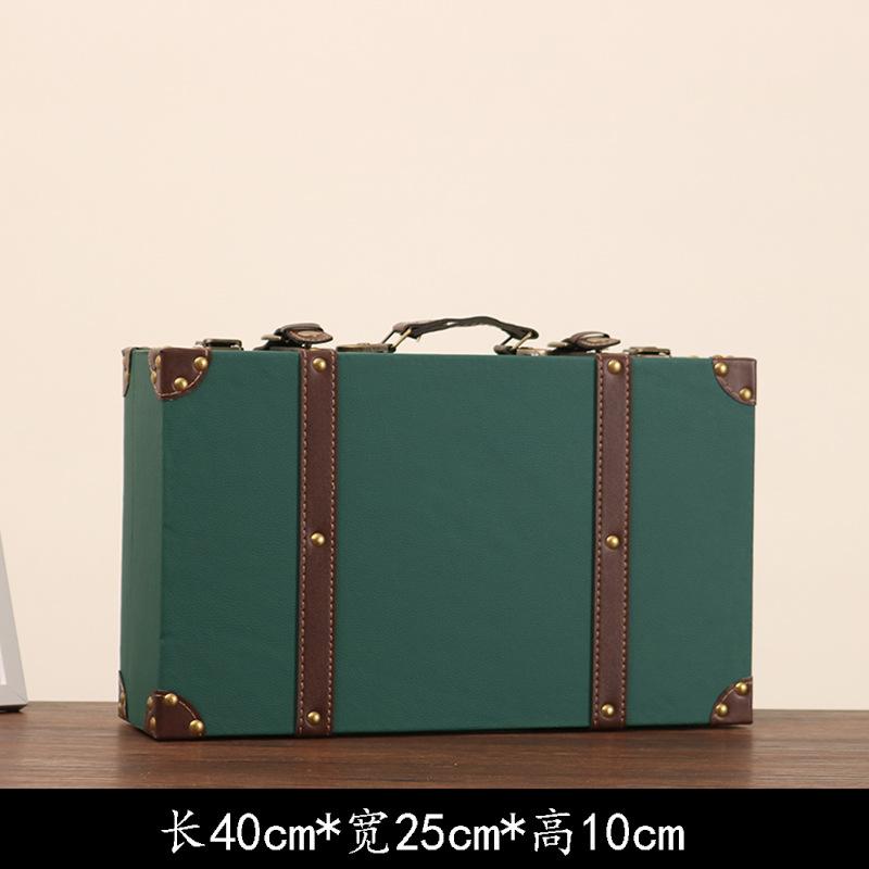 Vintage European-style Suitcase Photography Prop Antique Leather Trunk Clothing Storage Box Fashion Boutique Window Display