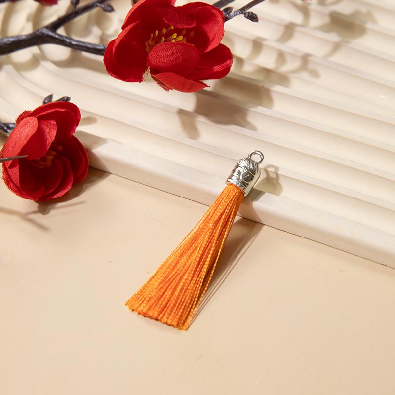 Orange Yellow Tassel Pendant Charm for Bags and Keychains