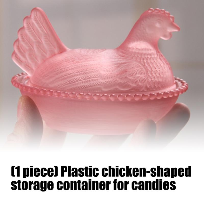 Cute Plastic Clear Hen On Nest Covered Candy Dish Dessert Plate Desktop Easter Christmas Decors Farmhouses Ornament