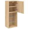 Wand-TV-Sideboard für das Wohnzimmer, 3 offene Fächer und 1 Fach mit Tür, vielseitiger Wandschrank, 40,5x30x102 cm