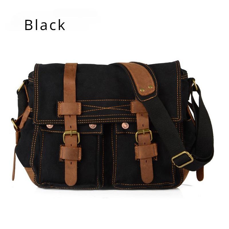 Retro Men's Canvas Shoulder Bag European American Style Men's Crossbody Bag Outdoor Casual Knapsack Father's Day Present