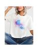 Watercolor Butterfly Cute Short Sleeve T Top Graphic Tee Print Wounisex Summer Cartoon Shirt Female T-Shirts Fashion Clothing