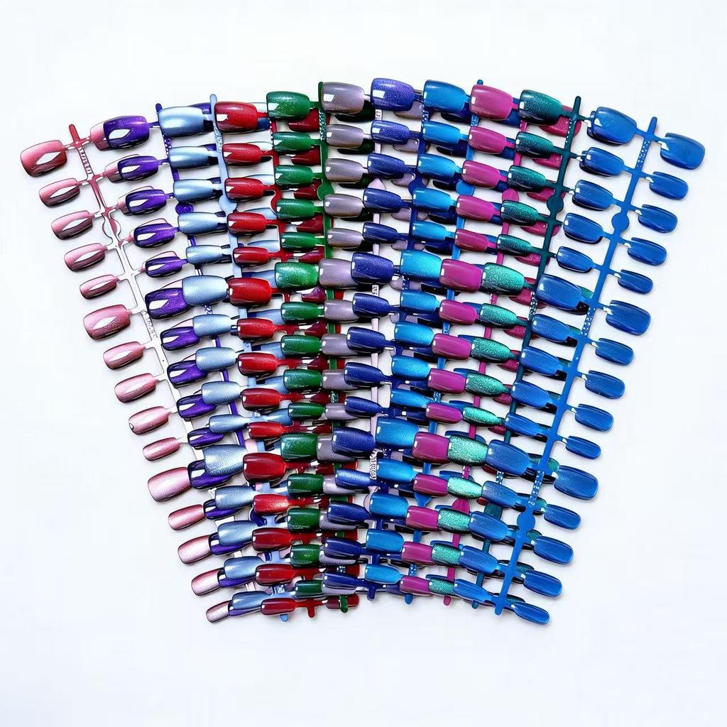 Summer Flash Cat Eye Wearable Nails: High-End Whitening Nail Art Strips Collection