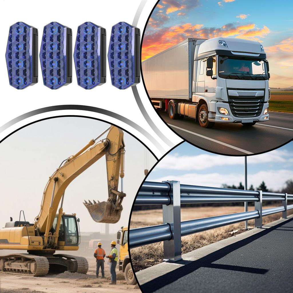 Solar Warning Light Anti-Collision Flashing Lights For Car Truck 4 Pieces High-Brightness Automotive Alarm Fixture Assemblies