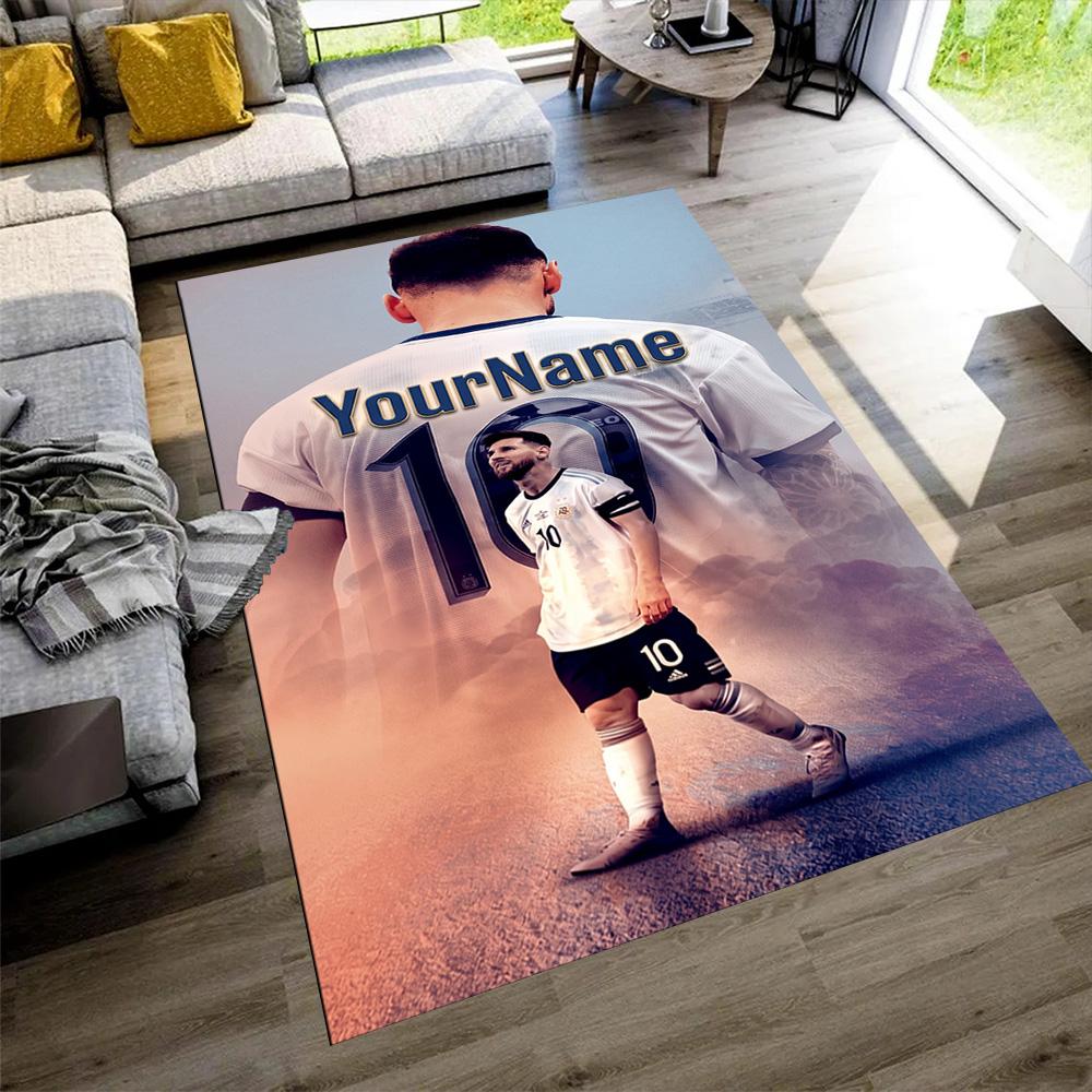 Messi Customizable Name Carpet Design for Dining Room Dormitory Hallway Decorate room Antislip Carpet Office home decor Best for Christmas