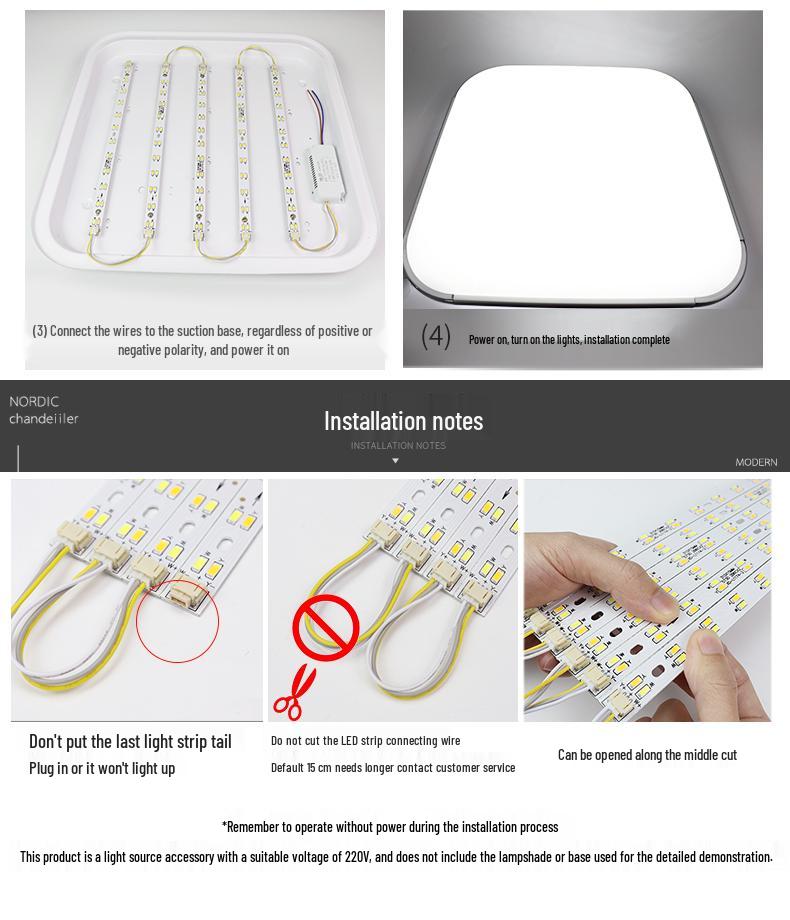 Dimmable LED Ceiling Light Panel: Dual/Triple Color Light Board & Bar