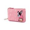 MCM Visetos Pink Leather Coin Pouch with Dog Motif & Gold Chain for Daily Use & Gifting
