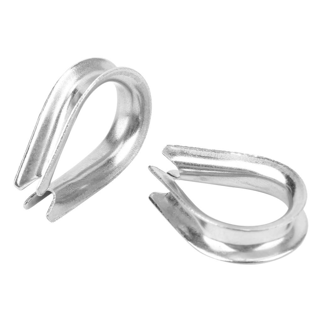 50Pcs U Type Clamps 304 Stainless Steel Wire Rope Clips Protection Heart Ring Kits Universal M4