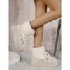 2025 New Arrival Plus Size Fashionable Warm Thick-Sole Slip-On Women's Snow Boots with Front Lace-Up